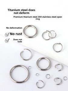 Stainless Steel Open Ring Metal Circle DIY Necklace Material Silver Titanium Steel Connector Small round Ring Buckle Accessories