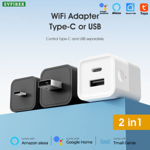 Tuya Wireless WIFI Power Adapter USB To Type-C Dual Port Type-C To USB Support App Remote Control For Alexa Google Home Smart Life