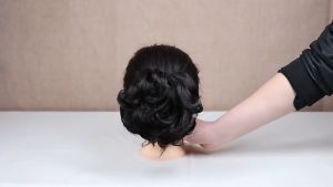 Tóc giả tổng hợp lộn xộn xoăn ngắn búi tóc bánh rán kẹp tóc răng cưa Búi Tóc Tóc giả nữ