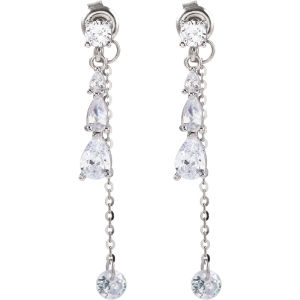 Long Waterdrop Earrings Women Unique Luxury Design Sensation Super Shiny Embedded Zirconia Dangle Single New Model