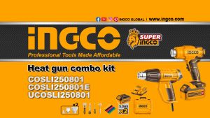 Ingco Corded/Cordless Heat Gun Combo Kit 2000W/20V Hot Air Blower Heat Shrink Gun Plastic Sealer Heater Tool Set - ICPT