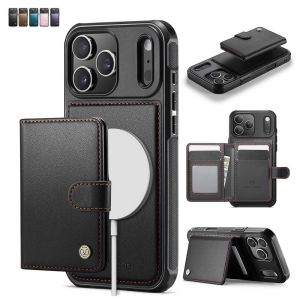 Magnetic Buckle Wallet Phone Case For iPhone 18 Pro Max 17 16 15 14 Luxury PU Leather Flip Card Holder Cover Shockproof Protective Casing With Multiple Card Slots