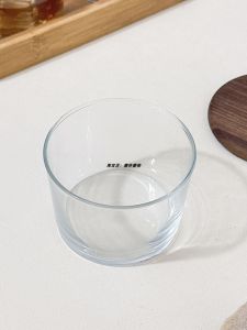 Glass Drinking Cup Flat Cup Fancy Glass Short Dessert Cup Width Tass Clear Water Cup Straight Drink Cup