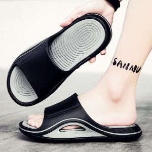 Mens Summer Outdoor Beach Slippers Soft Bottom Single Strap Anti-Slip Wear-Resistant Slip-On Sandals Breathable EVA Material