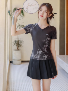 XTEP | Conservative Chinese Style Split Skirt Swimsuit