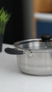 Sunland Panci Sup Serbaguna Panci Mie Stainless dengan Tutup Kaca Soup Pot 20CM dan 22CM PF05