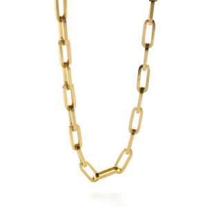Hot Fashion Paperclip Link Chain Stainless Steel Necklace Gold Color Chain Gothic For Women Men Necklace Jewelry