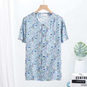 Loose Fit Silk Blend Short Sleeve Shirt Cardigan for Middle-Aged And Elderly Women Comfortable Breathable Summer Thin Cotton Blend Top