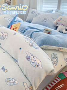 Warm Fleece Milk Velvet Cartoon Bedding Set Childrens Dormitory Bedding Three-Piece Coverlet And Sheet Set Winter Collection