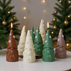 Christmas Silicone Mold Long Beard Santa Candle Mold for Candles Plaster Soap Resin Cement Candle Making Supplies Home Decor