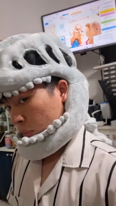 หมวกโครงกระดูกไดโนเสาร์เด็ก roar Tyrannosaurus Head Kids T-Rex ทีเร็กซ์ (FANCY530)