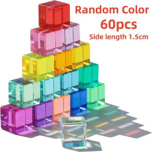 Acrylic Lucent Stacking Cube Building Blocks Transparent Toys for Children Indoor Outdoor Play Game Kids Early Educational Toys