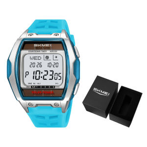 SKMEI | SKMEI 2750 Solar Digital Watch For Men Big Number 5ATM Water Resistant Sports Men Digital Watch EL Light Week Date Outdoor Clock