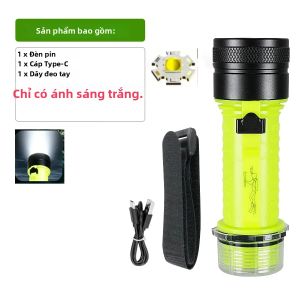 Đèn Pin Lặn Chuyên Nghiệp IPX8 Sạc USB Chống Nước 500M Đèn LED Dùng Cho Lặn Biển & Lặn Với Ống Thở Ánh Sáng Xanh