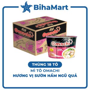[THÙNG 18 TÔ] - MASAN - Mì tô khoai tây Omachi hương vị Sườn hầm ngũ quả Mì Omachi Sườn hầm ngũ quả tô Mì Omachi tô (96g/tô)