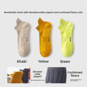 MiiOW | Mens Short Socks Cat Person Summer Thin Sweat Absorbent Sport Socks Massage Bottom Spring Autumn Cotton Breathable Boat Socks