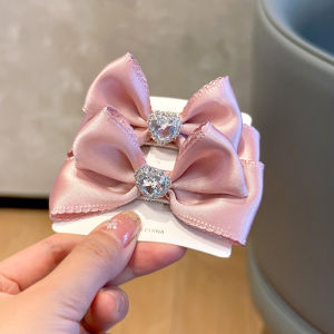 Korean Style Smooth Satin Hair Clip with Toothed Edge Butterfly Knot for Children Girls Side Parting Hair Accessories