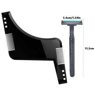 Lược Tạo Kiểu Ria Mép Bằng Nhựa Cho Nam Dụng Cụ Tỉa Râu Thẳng Thước Đo - Phụ Kiện Chăm Sóc Râu Cần Thiết