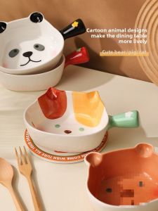 Handle Large Bowl for Baking Cheese Rice Porridge Noodles Fruits Salads