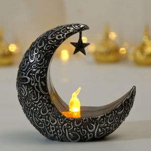 YESPERY Starry Moon Candlestick Ramadan Festival Decora Home Decor Moon Led Candle Lamp Eid Mubarak Party Islamic Muslim Decors Supplies