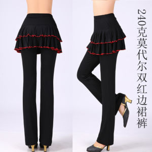 ผ้า Modal ฟิตเนสเต้นรํากางเกงผู้หญิงกลางเอว Flared สไตล์สีชุดเต้นรํากระโปรงขนาดใหญ่