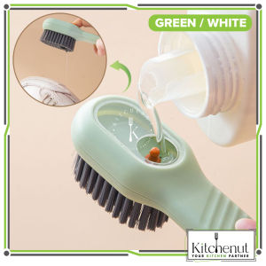 Kitchenut 多用途肥皂刷子 Berus Kasut Multipurpose Cleaning Brush With Soap Dispenser Soft Bristle Clothes Brush Shoes Brush