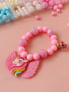 DIY แฮนด์เมดลูกปัดชูดเด็กประดับด้วยลูกปัดสร้อยข้อมือเด็กของเล่นลูกปัด