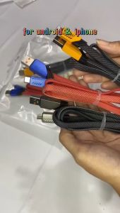 Kabel Pengisi Daya Panjang 12 Meter dengan Konektor Type C, Micro USB dan Lightning - Kabel Pengisian Cepat 120W untuk iPhone dan Android