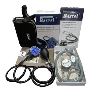BAXTEL Aneriod Sphygmomanometer Blood Pressure Monitor With Double-Head Stethoscope Regular