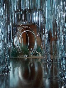 Mirror Silver Wedding DIY Material Sample Rainbow Effect Streamer Curtain Decoration New Props Celebration Supplies