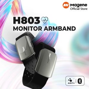 Magene H803เครื่องวัดชีพจรแขนโหมดคู่กลางแจ้งฟิตเนสบลูทูธ Ant เซ็นเซอร์ที่มีสายรัดแขนจักรยานคอมพิวเตอร์วิ่งขี่จักรยานสำหรับ Wahoo