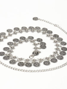 สายคาดเอวโลหะแบบย้อนยุคสไตล์โรมันสำหรับเสื้อผ้าผู้หญิง สายโซ่โบว์สไตล์โบฮีเมียน เครื่องประดับแฟชั่นสำหรับฤดูใบไม้ผลิ