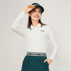 RyderCup Golf Womens Long Sleeve Fashion Retro Collar Polo Shirt RF232PC158 Elegant Sportswear Casual Clothing Golfwear
