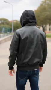 Jaket A599 Hoodie Semi Kulit Leather Viena - X-Urband Official