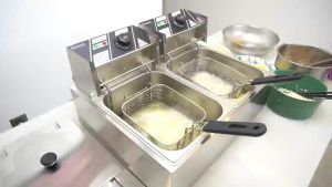 Stainless Steel Electric Deep Fryer With Strainer 12L Deep Oil Fryer Pot Machine Dual Tank Heavy Duty Deep Frying Pan Fried Chicken Fries Pasta Cooker With Strainer Food Strainer - Lazada