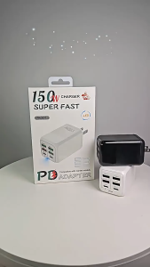 SG(Ready Stock)150W 6-Port Fast Charger 3U+3C Compatible Type C High-Speed Charging Adapter USB Super Charging
