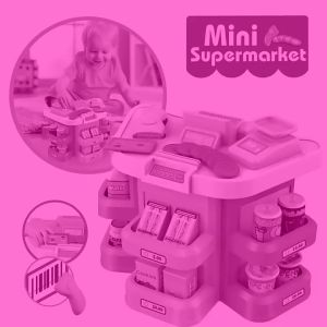 [TM77] Mainan Mini Supermarket / Mainan Anak Kasir / Cash Register / Simulasi Kasir Scan / Jual Beli Mini Grocery 3 Sisi / Roleplay Game Cashier / Mainan Edukasi Imajinasi