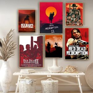 Red Dead Redemption 2 Movie Game Posters And Wall Art Canvas Painting Poster Decor Living Room home decoro