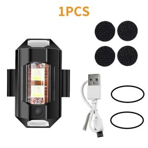 7-Color Mini LED Strobe Light - USB Rechargeable Night Flying Warning Signal Light for Drone Bike Motorcycle
