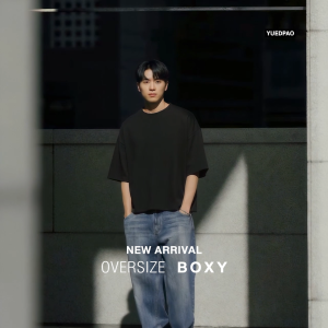 Yuedpao Oversized BOXY ผ้าหนายับยากรีดง่าย เสื้อยืดทรงหลวม ดีไซน์คลาสสิค เสื้อยืดเปล่า โอเวอร์ไซส์