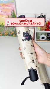 Ô Dù Cầm Tay Gấp Gọn Hình Mèo Kitty Dễ Thương - Chống Tia UV Che Mưa Nắng LILA OMEO99