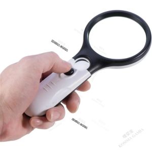 Kính Lúp Cầm Tay 45X Với 3 Đèn LED Di Động Đọc Sách Ống Kính Trang Sức Kính Lúp Cho Đồng Tiền Tem Trẻ Em Người Cao Tuổi