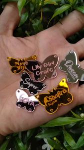 Label Hijab Custom Kupu-Kupu Lebih Murah Paket 30 Pcs Label Gamis Label Mukena Hijab Custom