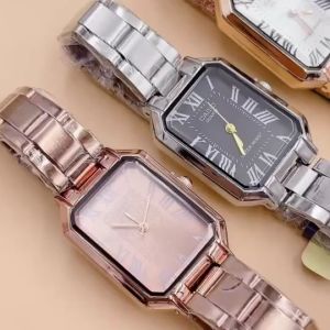 นาฬิกาข้อมือ แฟชั่นหน้าเหลี่ยม หน้าปัดโรมัน 25 มม. พร้อมแถมถ่านฟรี