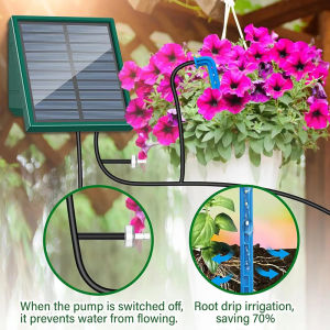 New Solar Drip Irrigation Outdoor Garden Indoor Balcony Timed Automatic Watering Device DIY Garden Watering Irrigation System