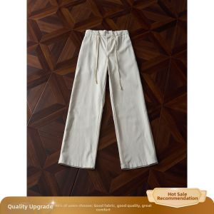 ZHUOCAN | Breathable Casual Pants Lightweight Linen Luxe Style Wide Leg Trousers
