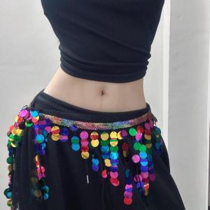 EELHOE | Sequins Tassels Waist Chain For Women Girls Belly Dance Jazz Hip Hop Performance Belt Dancing Waist Decoration Accessories