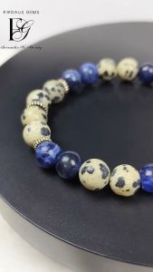 กำไลหินโซดาไลต์ ดัลเมเชี่ยน แจสเปอร์ หินแห่งการปกป้องคุ้มครอง ขจัดความวิตกกังวล เสริมสมาธิแก่ผู้สวมใส่