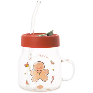 LOTUS BLUE | Insulated Glass Straw Cup with Measurement Marks