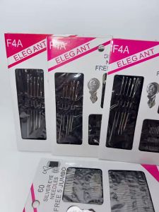 F4A Silver Eye Sewing Needles 55 Silver Eye Needles FREE 5 JUMBO 60pcs/1pad